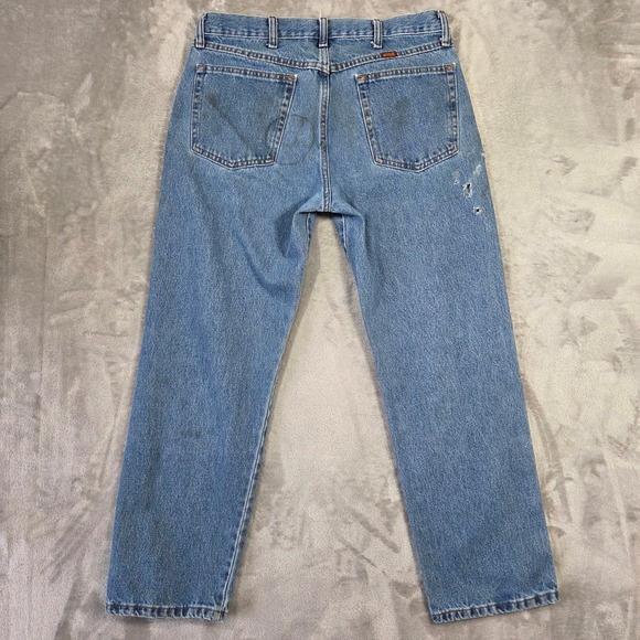 Rustler‎ Mens Jeans 34x29 Blue Denim Relaxed Fit Distressed Workwear Thrashed - Picture 6 of 6
